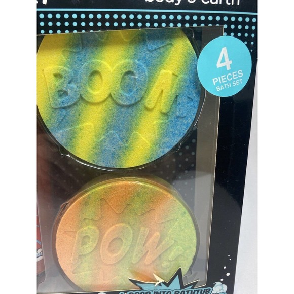 POP BOOM Body & Earth 4-Piece Bath Set 3-in-1 Body Wash Bubble Bath Bath Bombs - Picture 3 of 12